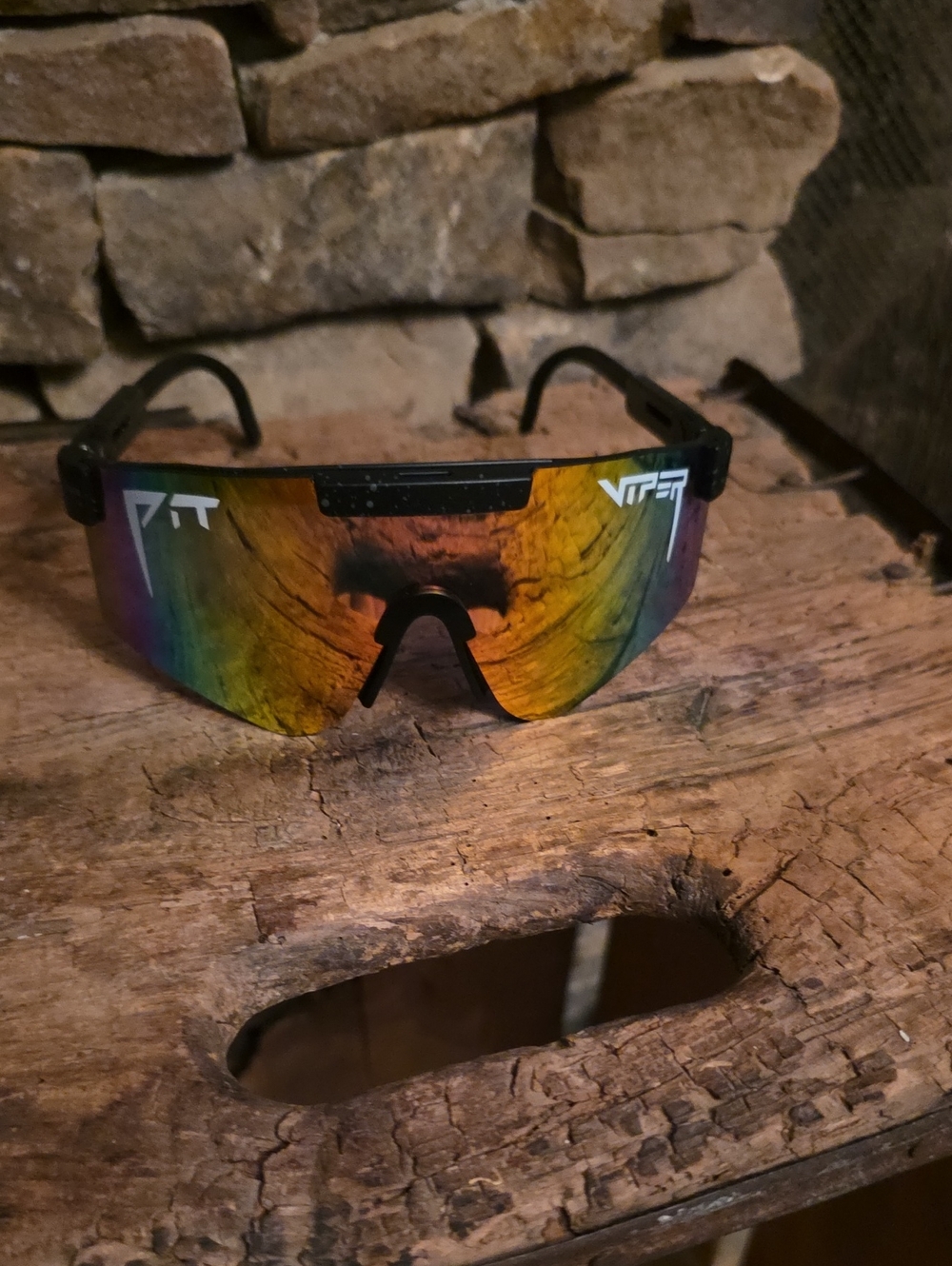 Pit Viper Rainbow Mirror Shield Sunglasses - Black Frame